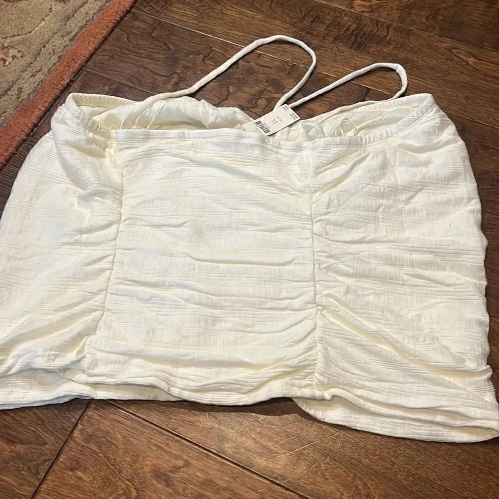 Pilcro Ruched Ribbed Halter, 3X!